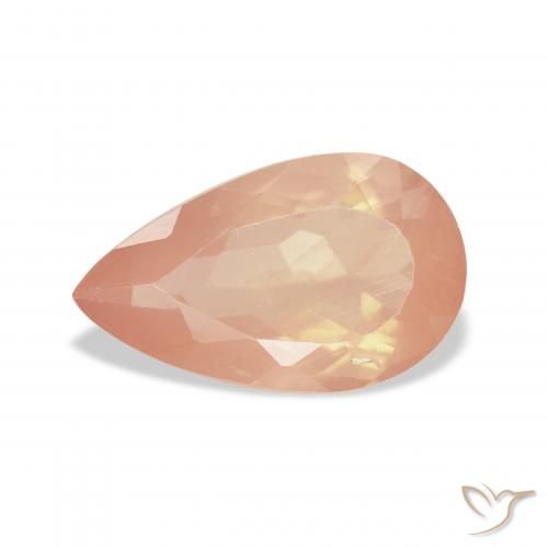 3.18ct Naturale Arancione rossastra Andesina Labradorite, Forma a pera, Trasparente