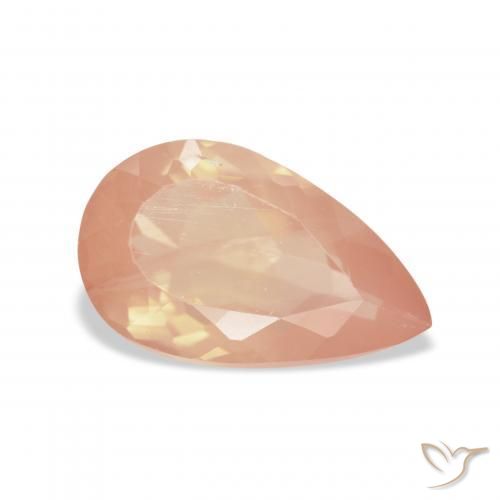 Andesina Labradorite Arancione rossastra naturale da 3.18 ct, Forma a pera, Trasparente