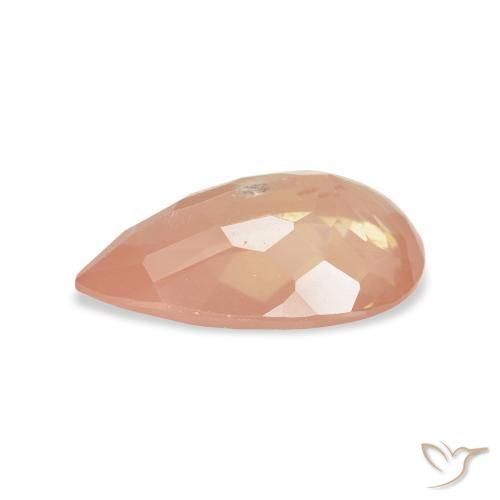 Andesina Labradorite Arancione rossastra naturale da 3.18 ct, Forma a pera, Trasparente