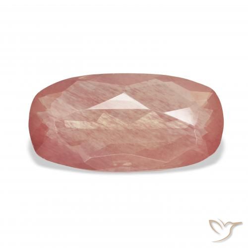 5.40ct Naturale Arancio rossastro pallido Andesina Labradorite, Cuscino, Trasparente