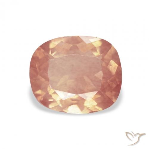 1.95ct Naturale Arancio rossastro chiaro Andesina Labradorite, Cuscino, Trasparente