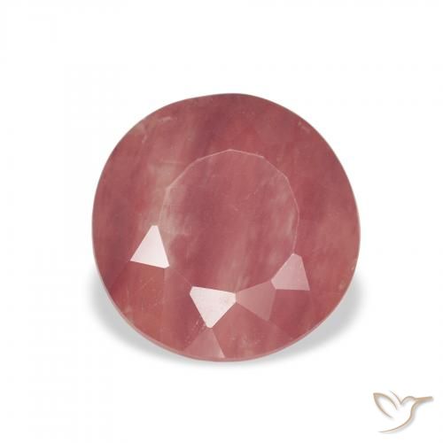 Andesina Labradorite Rosa arancione naturale da 1.63 ct, Rotondo, Trasparente