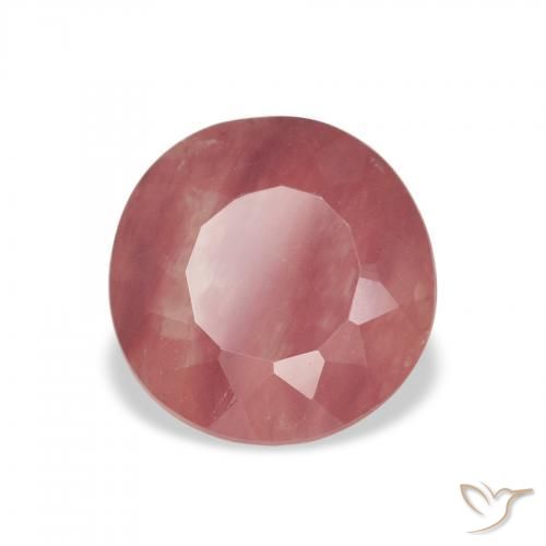 Andesina Labradorite Rosa arancione naturale da 1.63 ct, Rotondo, Trasparente