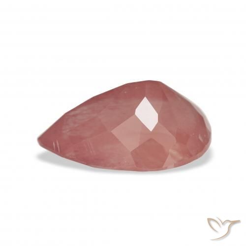 Andesina Labradorite rosa lampone naturale da 3.32 ct, Forma a pera, Trasparente