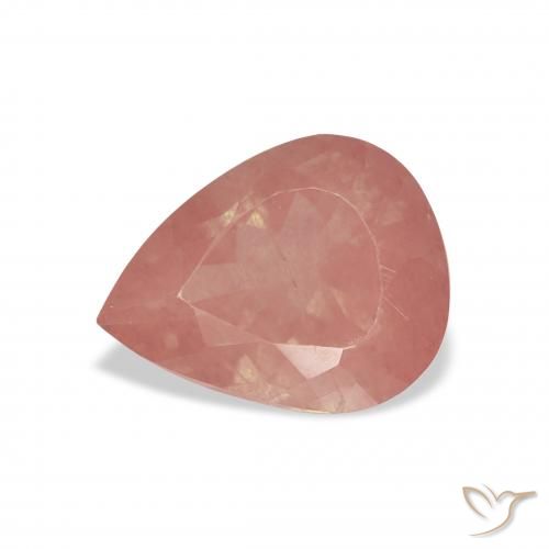 Andesina Labradorite rosa lampone naturale da 2.42 ct, Forma a pera, Trasparente