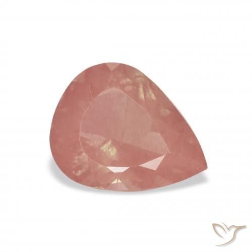 Andesina Labradorite rosa lampone naturale da 2.42 ct, Forma a pera, Trasparente