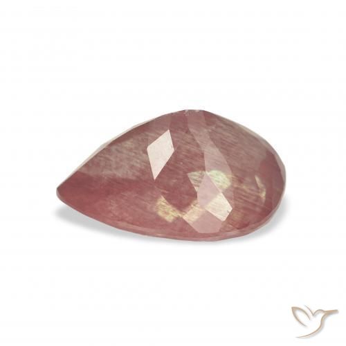 Andesina Labradorite Rosa intenso rosa naturale da 2.86 ct, Forma a pera, Trasparente