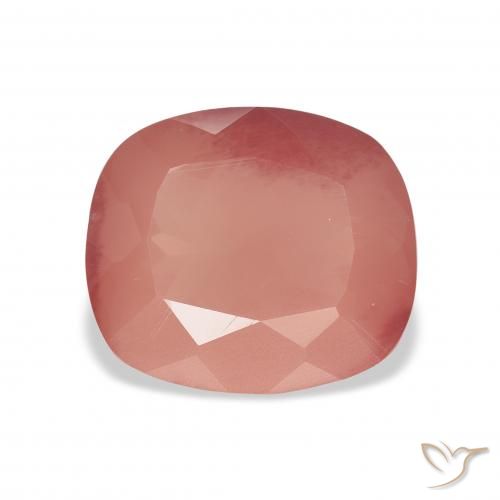 4.54ct Naturale rosa lampone Andesina Labradorite, Cuscino, Trasparente