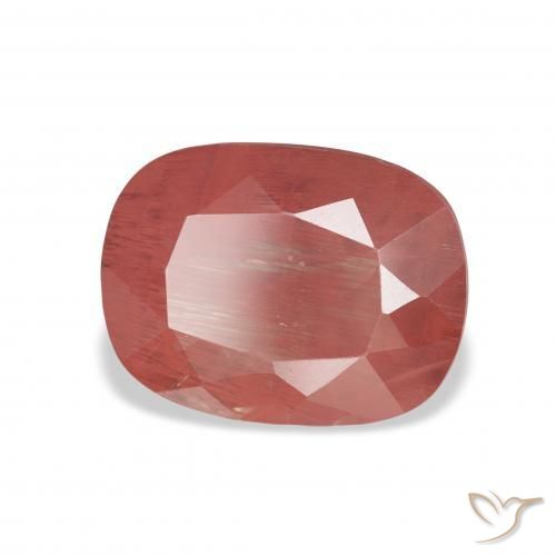 Andesina Labradorite Rosso medio naturale da 3.43 ct, Cuscino, Traslucido