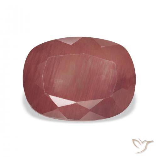4.92ct Naturale Rosso scuro Andesina Labradorite, Cuscino, Traslucido