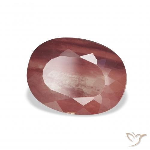 Andesina Labradorite Rosso scuro naturale da 3.38 ct, Ovale, Trasparente