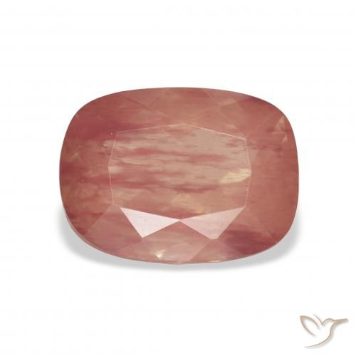 3.85ct Naturale Arancio rossastro pallido Andesina Labradorite, Cuscino, Trasparente