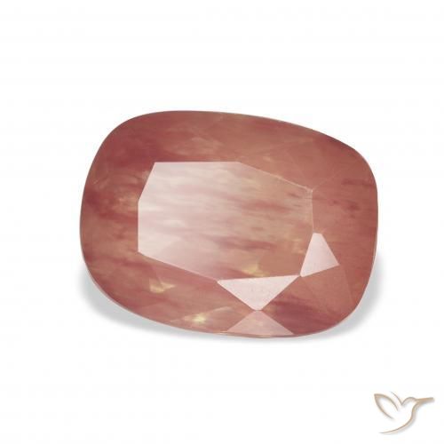 Andesina Labradorite Arancio rossastro pallido naturale da 3.85 ct, Cuscino, Trasparente
