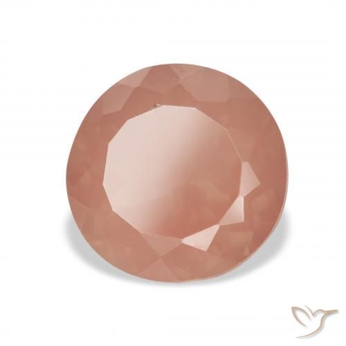 Andesina Labradorite Rosso medio naturale da 3.40 ct, Rotondo, Trasparente