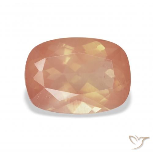 3.58ct Naturale Arancione rossastra Andesina Labradorite, Cuscino, Trasparente