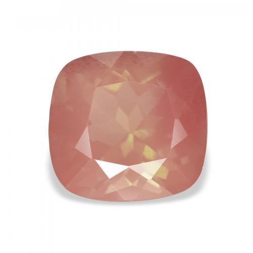 Andesina Labradorite Rosa arancione naturale da 3.42 ct, Cuscino, Trasparente