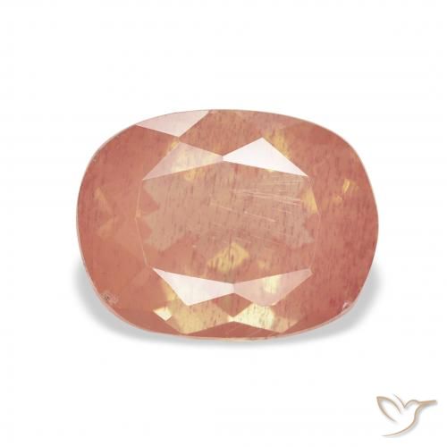Andesina Labradorite Rosa medio naturale da 3.14 ct, Cuscino, Trasparente
