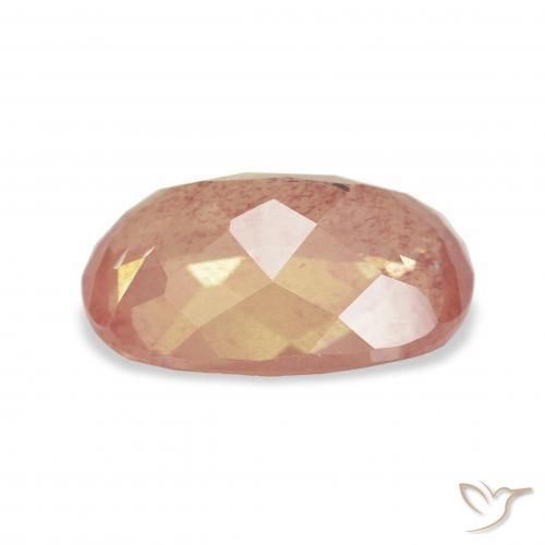 Andesina Labradorite Rosa arancione naturale da 3.91 ct, Cuscino, Trasparente
