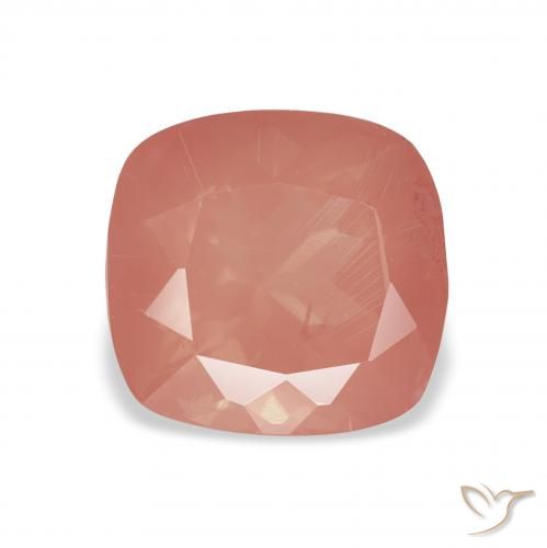 2.60ct Naturale Rosa medio Andesina Labradorite, Cuscino, Trasparente