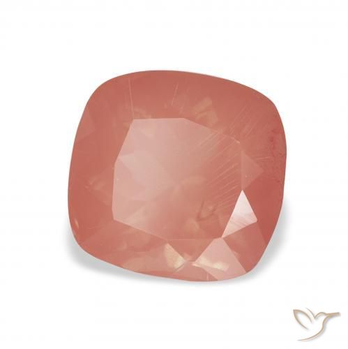Andesina Labradorite Rosa medio naturale da 2.60 ct, Cuscino, Trasparente