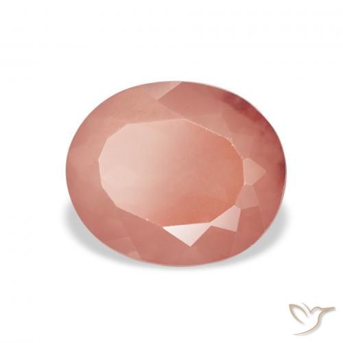 Andesina Labradorite Arancio rossastro pallido naturale da 2.31 ct, Ovale, Trasparente