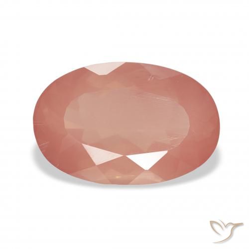 Andesina Labradorite Arancio rossastro pallido naturale da 3.27 ct, Ovale, Trasparente