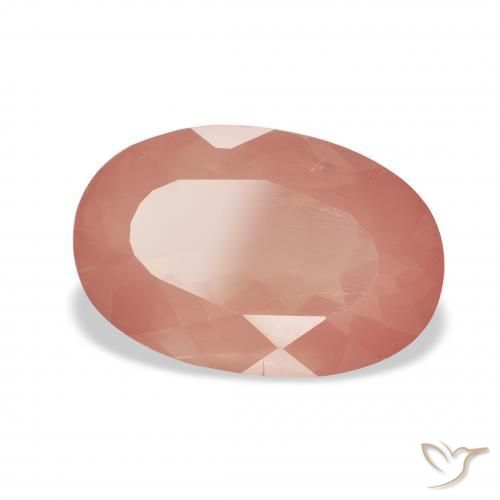 Andesina Labradorite Arancio rossastro pallido naturale da 3.27 ct, Ovale, Trasparente
