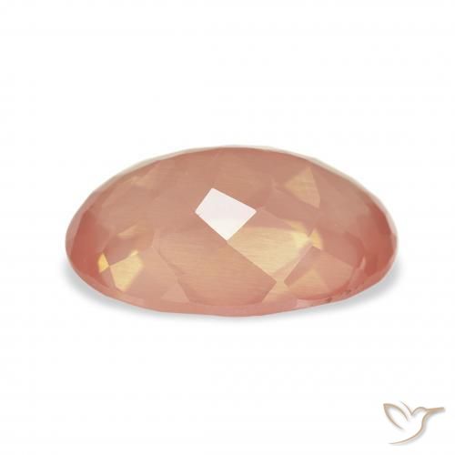 Andesina Labradorite Arancio rossastro pallido naturale da 3.27 ct, Ovale, Trasparente