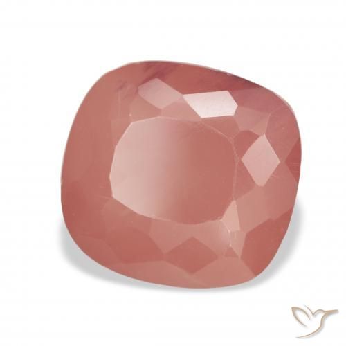 Andesina Labradorite Arancio rossastro pallido naturale da 4.52 ct, Cuscino, Trasparente