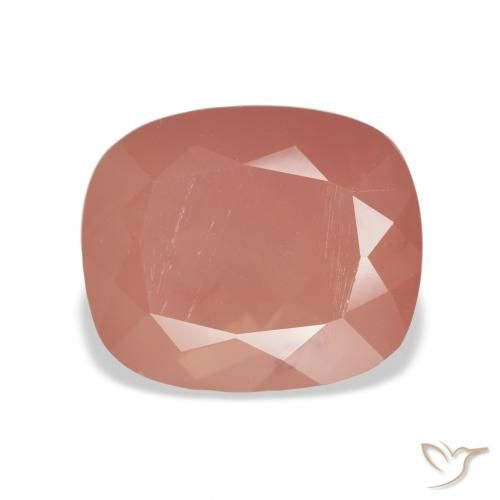 6.63ct Naturale Rosa arancione Andesina Labradorite, Cuscino, Traslucido