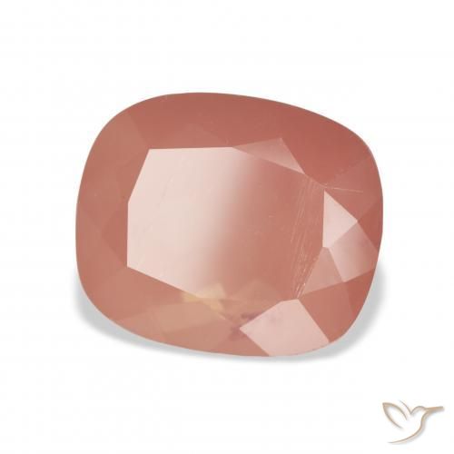 Andesina Labradorite Rosa arancione naturale da 6.63 ct, Cuscino, Traslucido