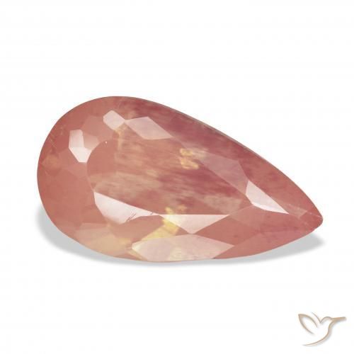 Andesina Labradorite Rosa medio naturale da 5.89 ct, Forma a pera, Trasparente