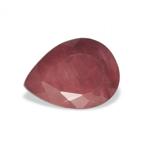 Andesina Labradorite Rosso scuro naturale da 1.89 ct, Forma a pera, Trasparente