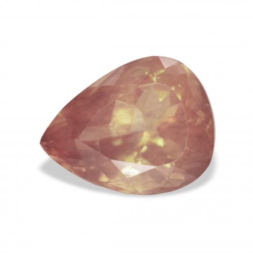 Andesina Labradorite Rosso arancione naturale da 3.41 ct, Forma a pera, Trasparente