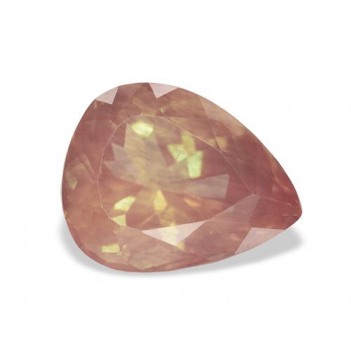 Andesina Labradorite Rosso arancione naturale da 3.41 ct, Forma a pera, Trasparente