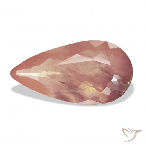 Andesina Labradorite Rosso arancione naturale da 7.87 ct, Forma a pera, Trasparente