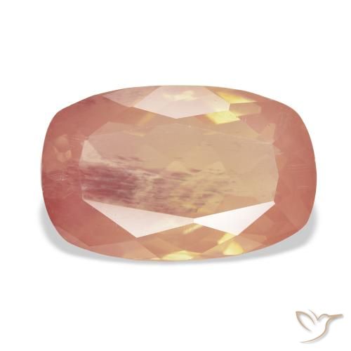 9.10ct Naturale Arancione rossastra Andesina Labradorite, Cuscino, Trasparente