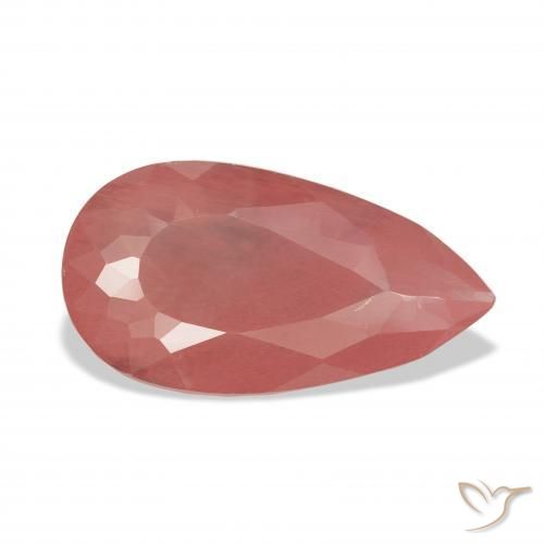 Andesina Labradorite Rosso medio naturale da 7.29 ct, Forma a pera, Trasparente