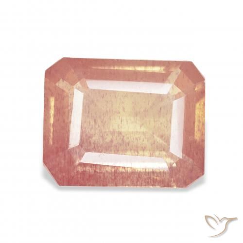 Andesina Labradorite Arancio rossastro chiaro naturale da 4.58 ct, Ottagonale / Taglio smeraldo, Trasparente