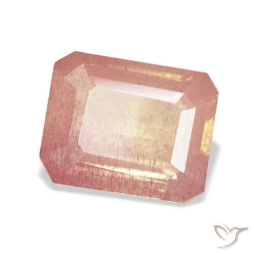 Andesina Labradorite Arancio rossastro chiaro naturale da 4.58 ct, Ottagonale / Taglio smeraldo, Trasparente