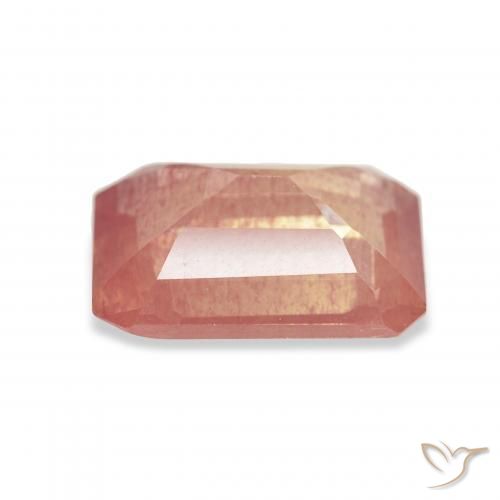 Andesina Labradorite Arancio rossastro chiaro naturale da 4.58 ct, Ottagonale / Taglio smeraldo, Trasparente