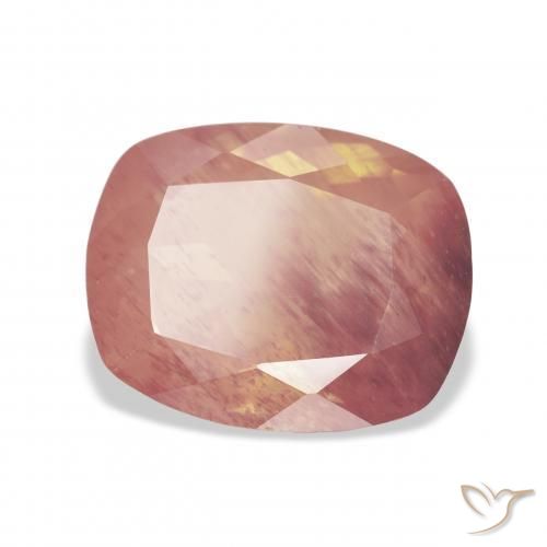 Andesina Labradorite Rosa arancione naturale da 5.94 ct, Cuscino, Trasparente