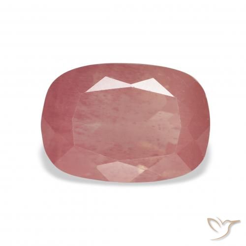 3.53ct Naturale Rosa rossastra Andesina Labradorite, Cuscino, Trasparente