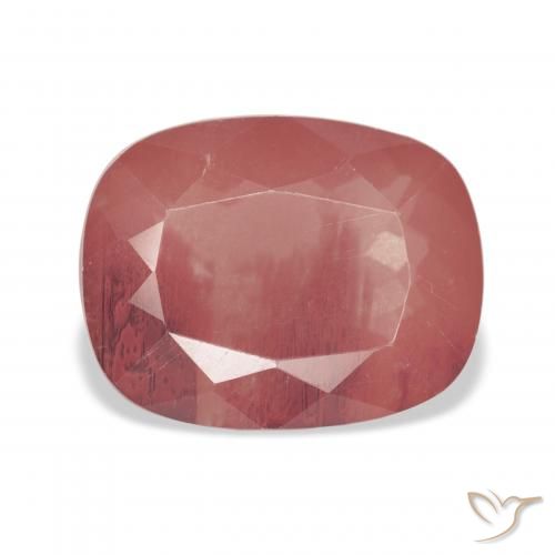 6.19ct Arancio rossastro pallido Andesina Labradorite, Cuscino, Trasparente