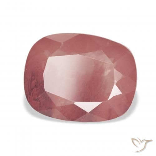 Andesina Labradorite Arancio rossastro pallido naturale da 6.19 ct, Cuscino, Trasparente