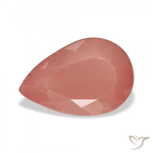 2.81ct Naturale Arancio rossastro pallido Andesina Labradorite, Forma a pera, Traslucido