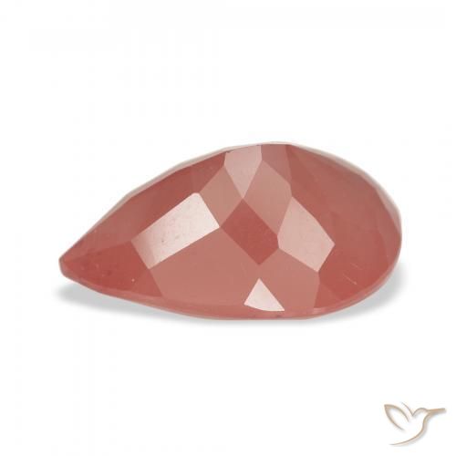 Andesina Labradorite Arancio rossastro pallido naturale da 2.81 ct, Forma a pera, Traslucido