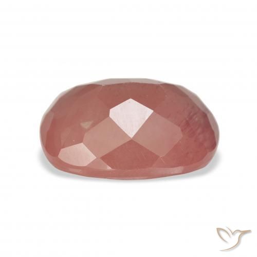 Andesina Labradorite Arancio rossastro pallido naturale da 4.22 ct, Cuscino, Trasparente