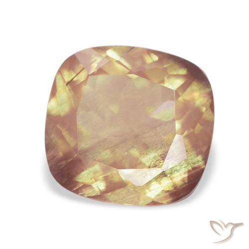 Andesina Labradorite Arancione-Oro naturale da 2.15 ct, Cuscino, Trasparente