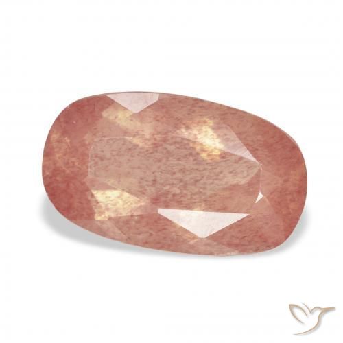Andesina Labradorite Arancione rossastra naturale da 3.02 ct, Cuscino, Trasparente
